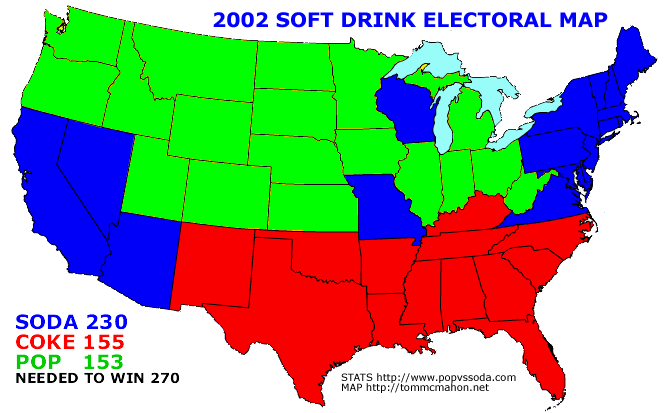 2002 Soft Drink Electoral Map